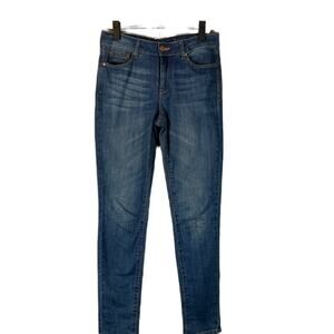 MNG by Mango Blue Medium Wash Cotton Blend Skinny Denim Jeans Women Sz 6
